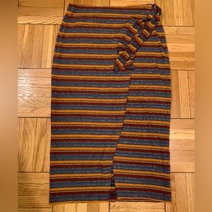 EUC ASOS glitter striped wrap skirt